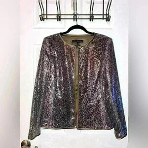 Nipon Boutique sequined open front jacket, size 10